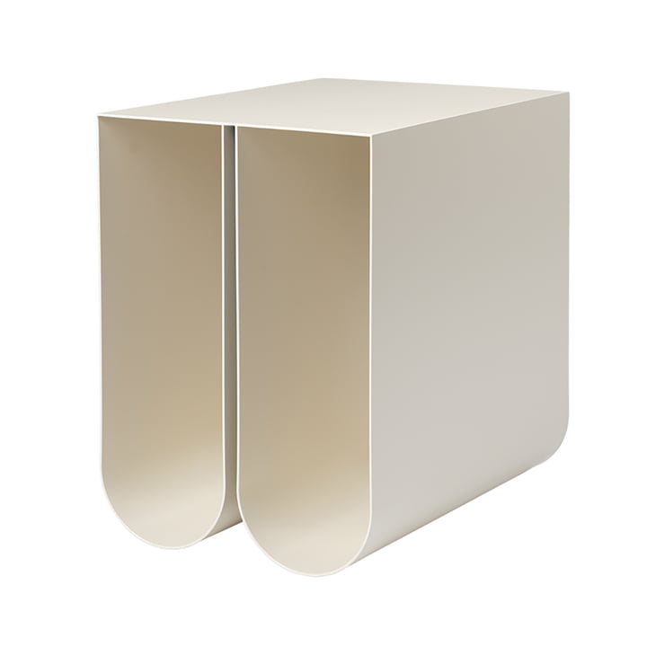 Curved side table by Kristina Dam Studio in beige
