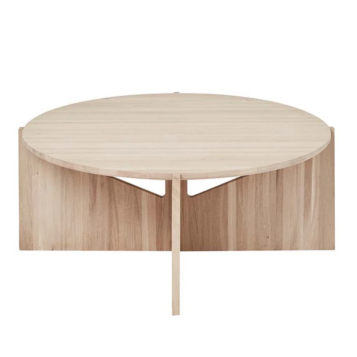 Coffee table XL Ø 78 H 36 cm by Kristina Dam Studio in oak
