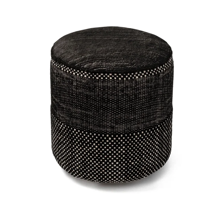 Tres Persian Pouf, Ø 39 x H 40 cm, black from nanimarquina .