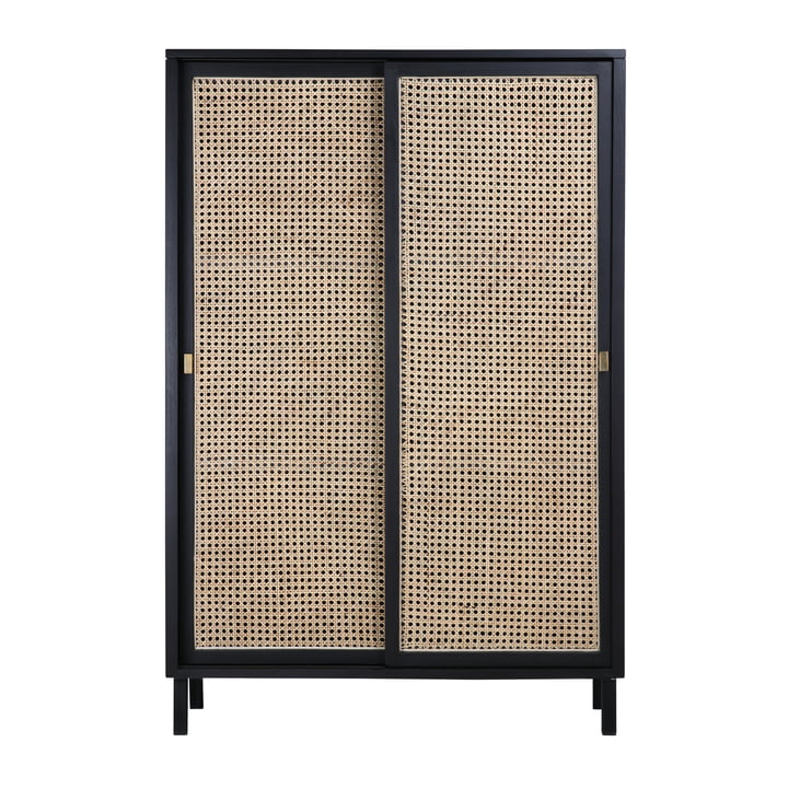 Retro Webbing chest of drawers, with sliding door, black by HKliving
