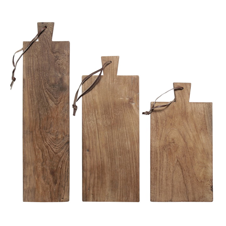 Cutting board (set of 3) from HKliving in Teak / leather