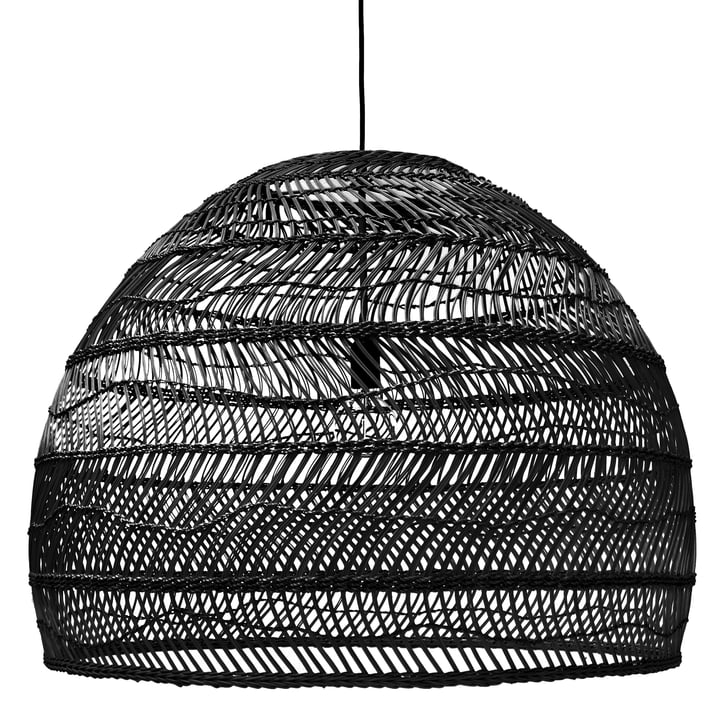 Wicker Pendant lamp L Ø 80 x H 60 cm by HKliving in black