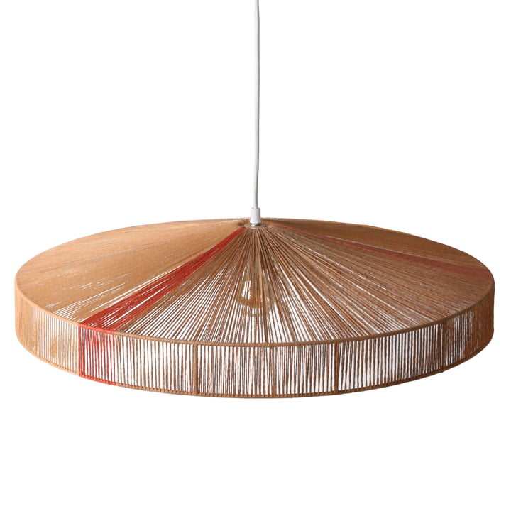 Rope pendant lamp Ø 70 x H 15 cm by HKliving in terracotta