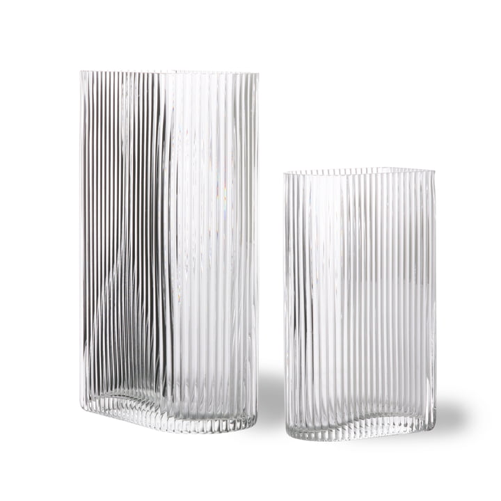 Hkliving Ribbed glass vase Connox