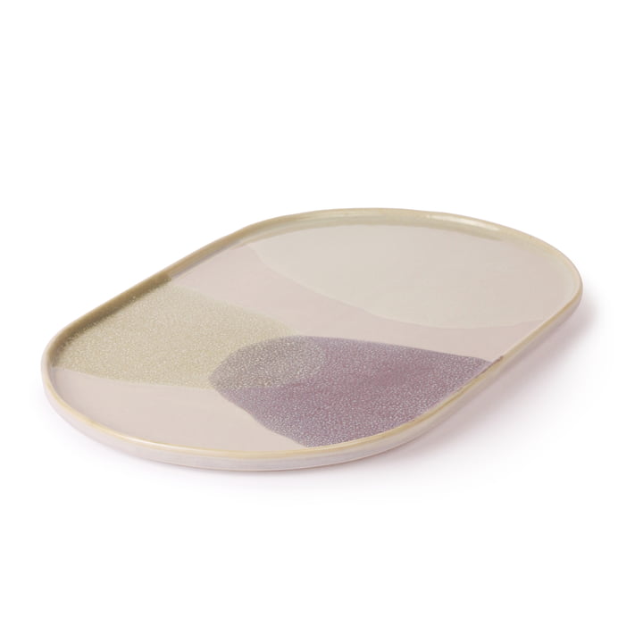 Gallery serving plate 33 cm oval by HKliving in green / purple