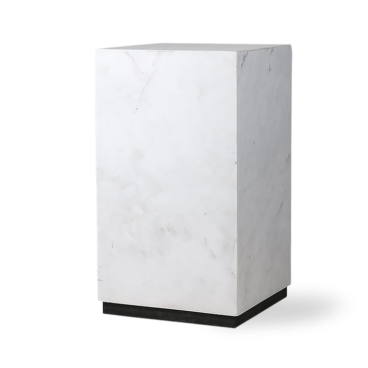 Block side table S, marble, white / black by HKliving