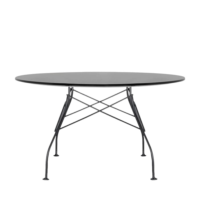 Glossy outdoor table Ø 128 x H 72 cm by Kartell in black