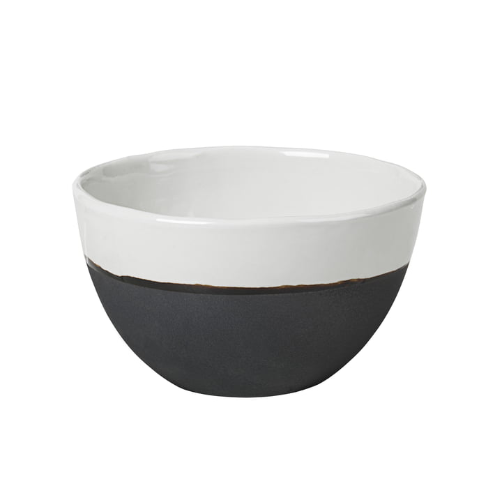 Esrum bowl, Ø 14 x H 9 cm, shiny ivory / matt gray by Broste Copenhagen