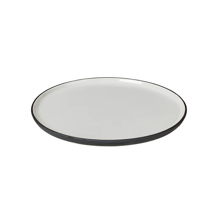 Esrum breakfast plate Ø 21 cm, ivory glossy / gray matt from Broste Copenhagen