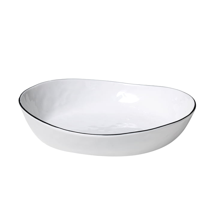 Salt bowl, 18.2 x 20 x H 4 cm, white / black from Broste Copenhagen
