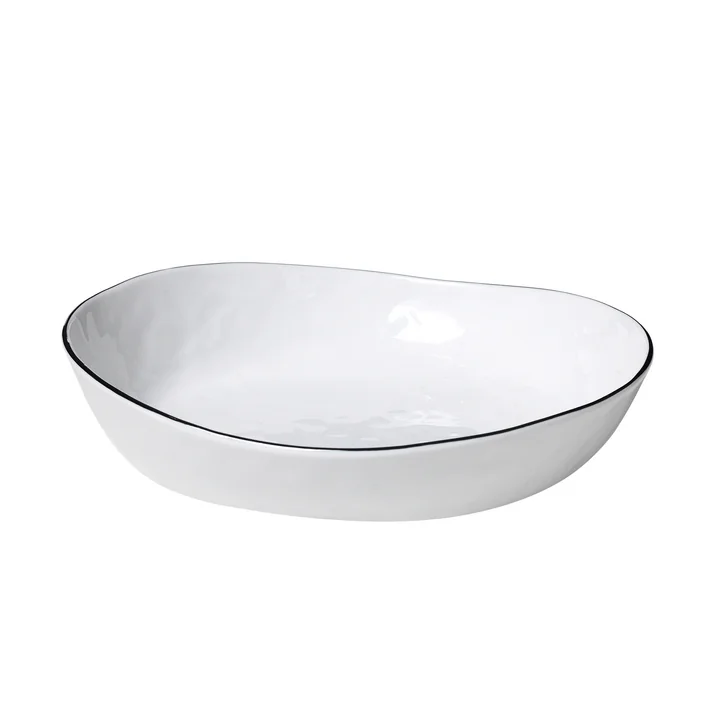 Salt Bowl, 18.2 x 20 x H 4 cm, white / black by Broste Copenhagen