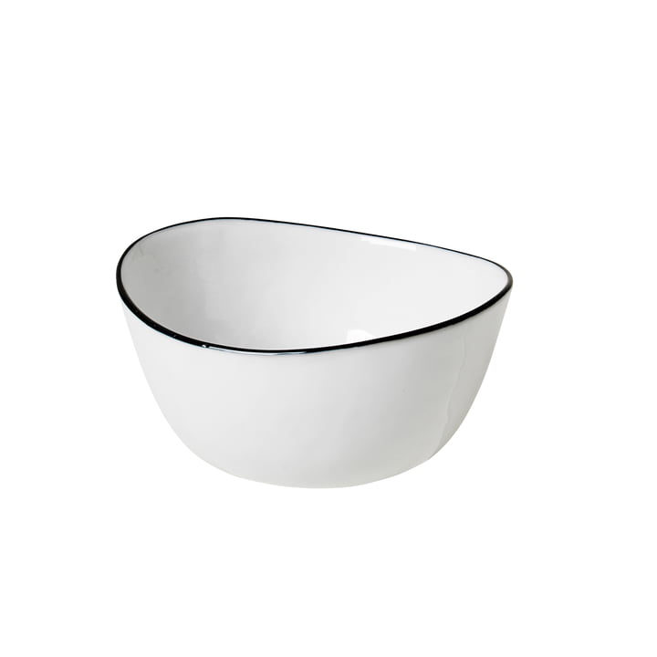 Salt bowl, 10 x 11 x H 5.5 cm, white / black from Broste Copenhagen