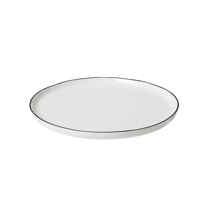 Salt Breakfast plate Ø 22 cm, white / black by Broste Copenhagen