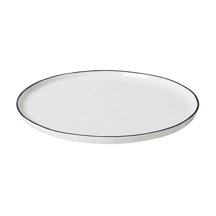 Salt Dinner plate Ø 28 cm, white / black by Broste Copenhagen