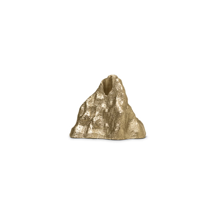 Stone candle holder small, brass by ferm Living