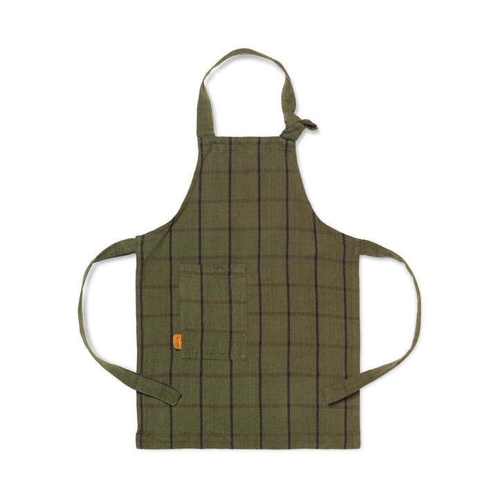 Hale kids kitchen apron, green / black by ferm Living