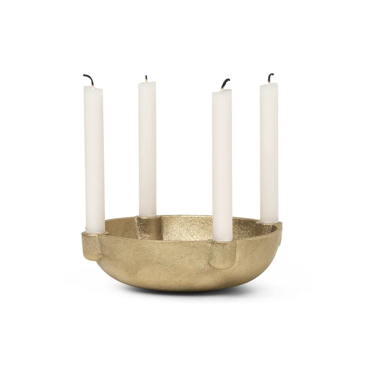 Bowl candle holder, Ø 14.6 x H 3.7 cm, brass from Ferm Living