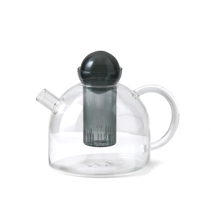 Still teapot 1.25 l by ferm Living in clear / smoke gray
