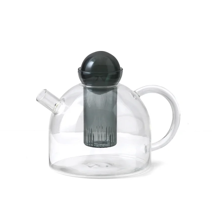 Still teapot 1.25 l by Ferm Living in clear / smoke gray