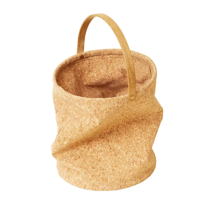 Nest waste paper basket, cork by Form & Refine