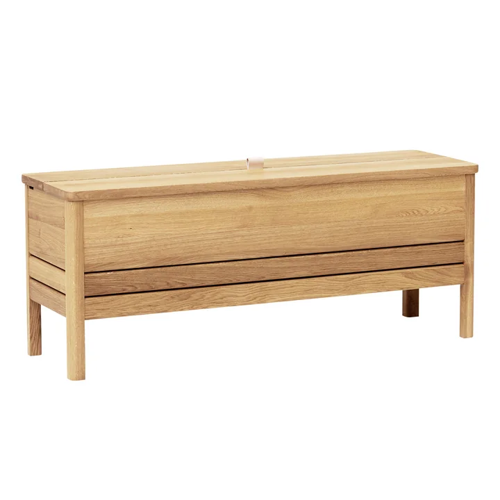 A Line Chest bench, white pigmented oak from Form & Refine