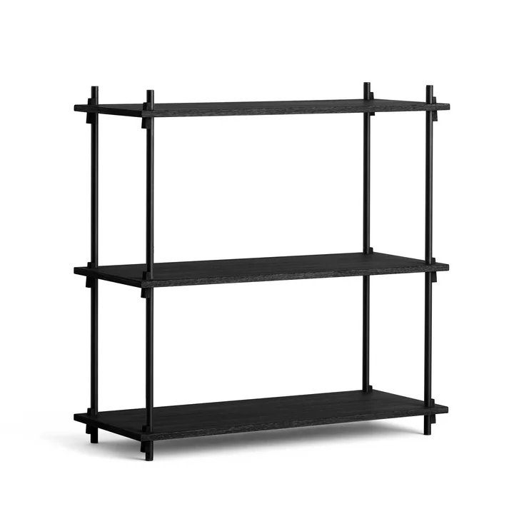 Shelving System Low, oak stained black from Moebe