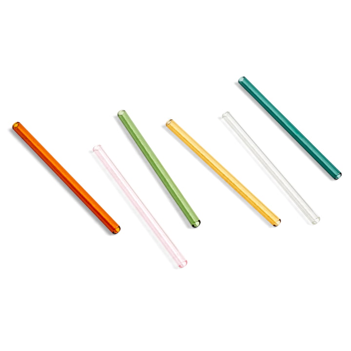 Sip Cocktail drinking straws H 14 cm by Hay in multi (set of 6)