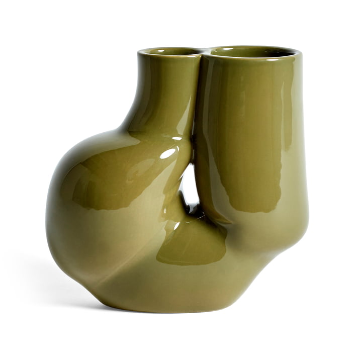 W & S Chubby Vase, olive green by Hay .