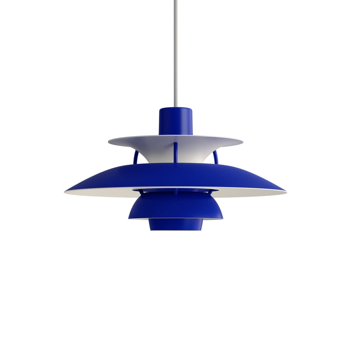 PH 5 Mini pendant lamp, monochrome blue by Louis Poulsen .