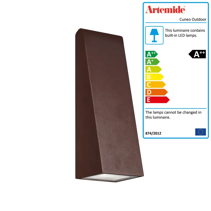 Cuneo Mini Outdoor LED wall light, rust by Artemide