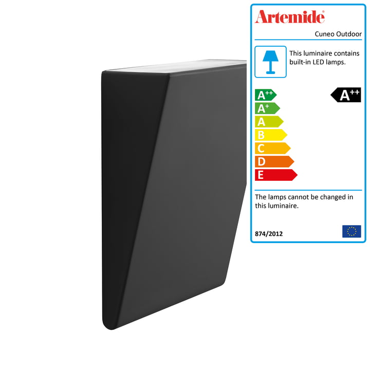 Cuneo outdoor LED wall light, anthracite by Artemide