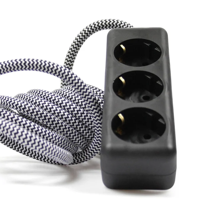 Extension Cord 3-gang socket outlet, Zebra Skin (TT-90) from NUD Collection