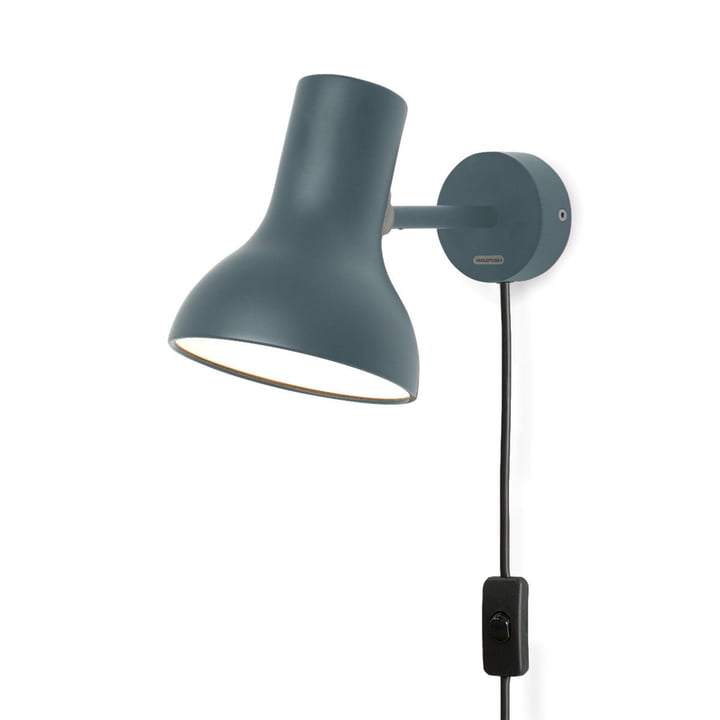Type 75 Mini Wall lamp, light slate grey (with cable) from Anglepoise
