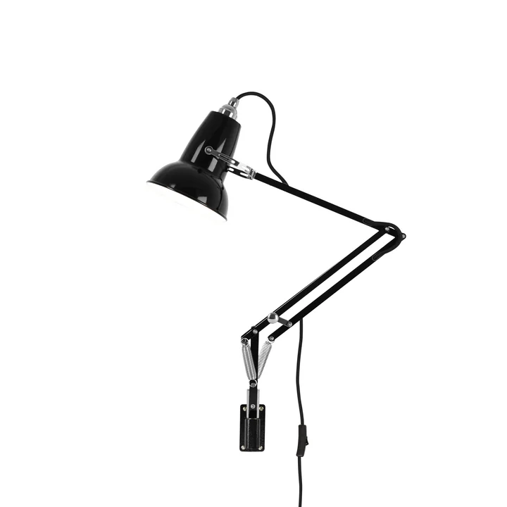 Original 1227 Mini wall lamp with wall bracket, jet black (cable: black) from Anglepoise .