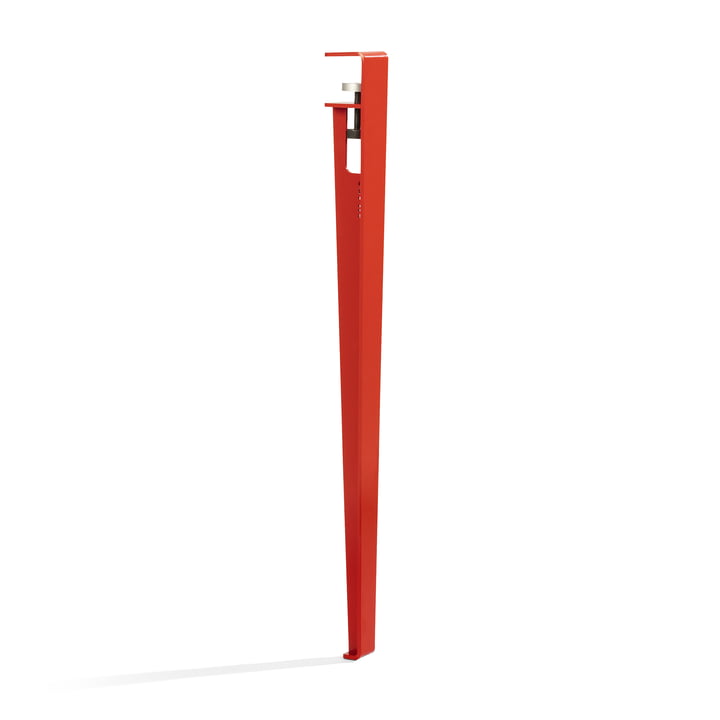 The table and desk leg H 75 cm, tomato red by TipToe