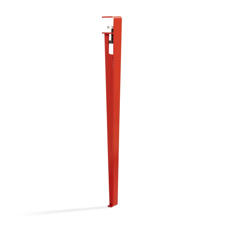The table and desk leg H 75 cm, tomato red from TipToe