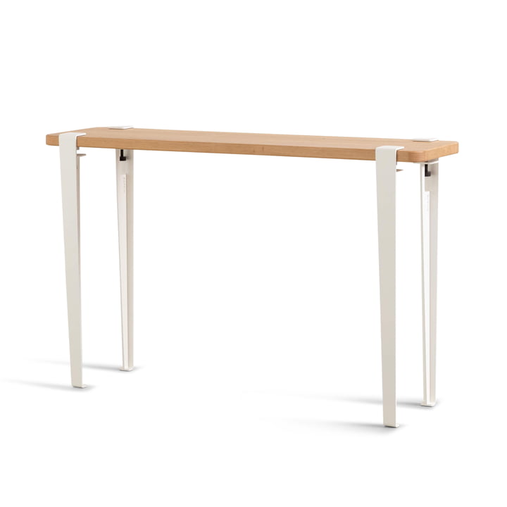 The LIMA console table, oak / cloud white by TipToe