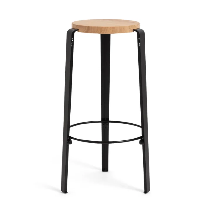 The BIG LOU bar stool, oak / graphite black by TipToe