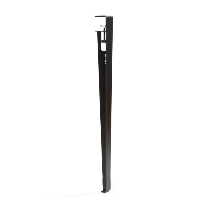 The table and desk leg H 75 cm, graphite black from TipToe