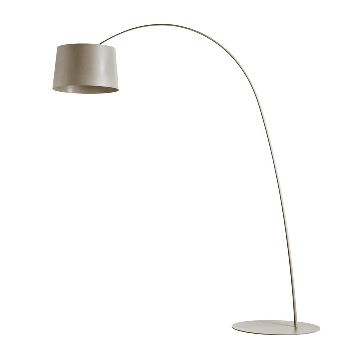 The Twiggy arc lamp, dimmable, gray beige by Foscarini