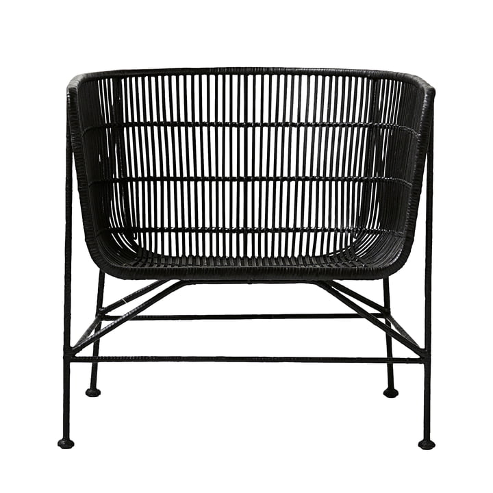 The Cuun Rattan Lounge Chair, black by House Doctor