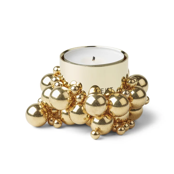 Molecyl tealight holder 1, brass by Gejst