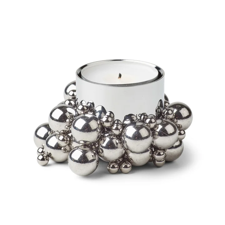 Molecyl tealight holder 1, chrome by Gejst