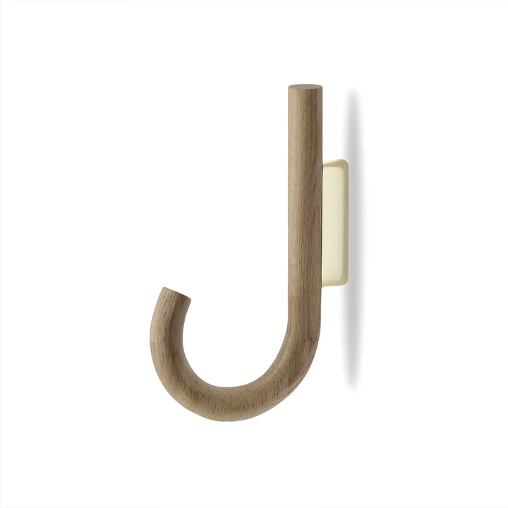 Wall hook, natural oak, brass from Gejst