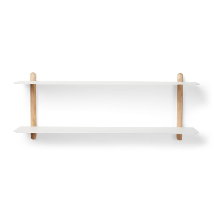 Nivo wall shelf F by Gejst in light oak / white