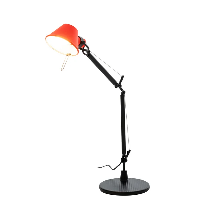 Tolomeo Micro Bicolor table lamp, black / coral red by Artemide