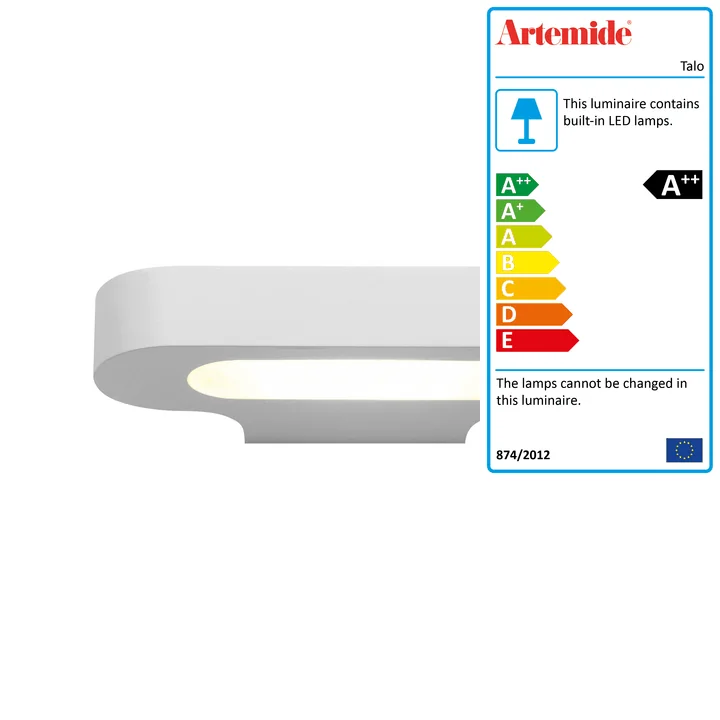 Talo LED wall light, 2700K / white from Artemide
