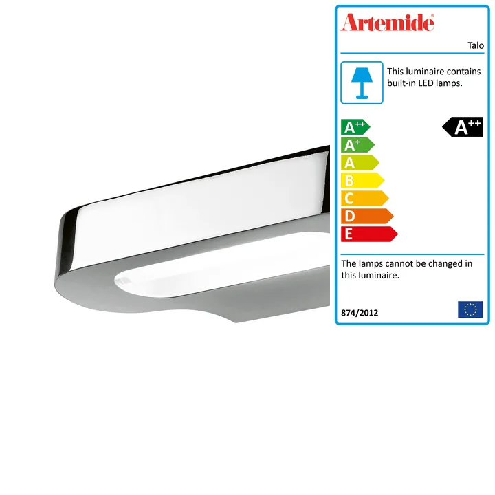 Talo LED wall light, 2700K / glossy chrome by Artemide
