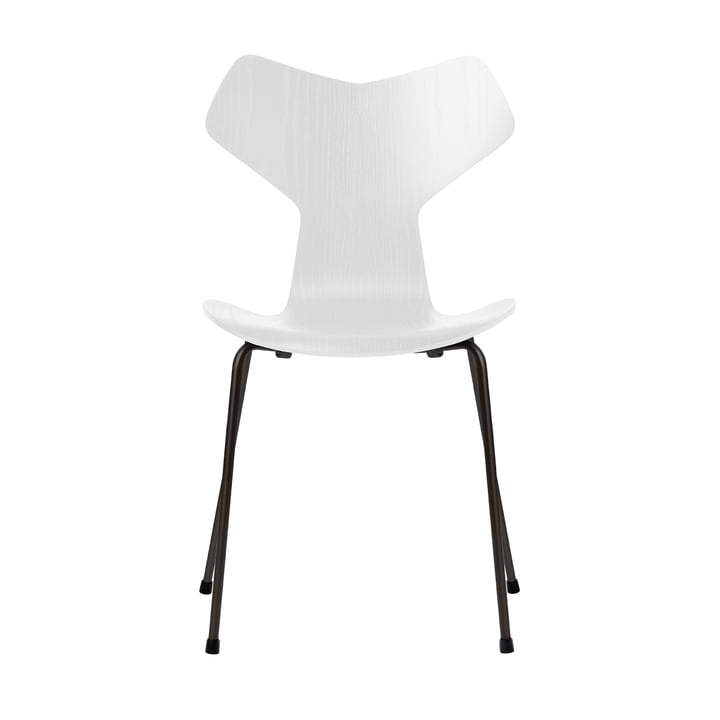 Grand Prix chair by Fritz Hansen in white colored ash / frame black