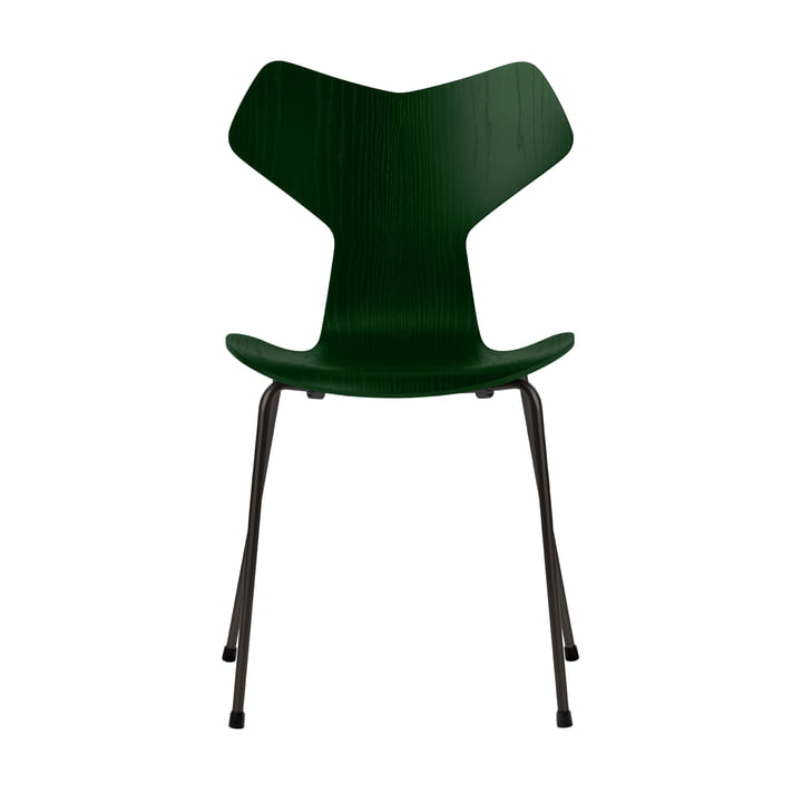 Grand Prix chair from Fritz Hansen in evergreen stained ash / black frame
